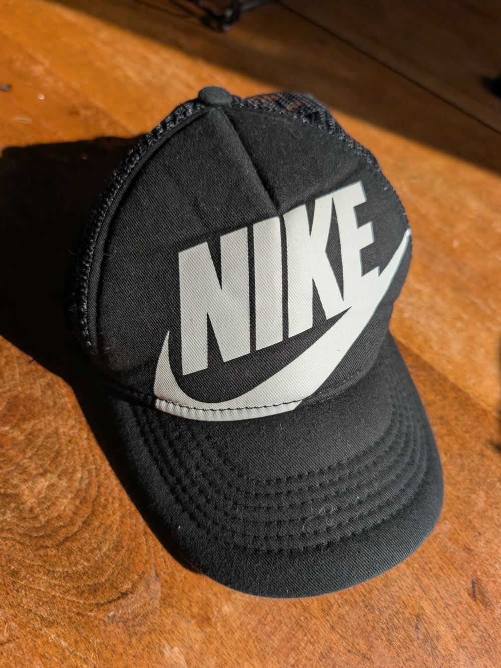 Nike Kids Black Cap with White Swoosh Logo, 4-7 Yrs